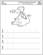 okul öncesi 1 sayısı çizgi çalışması